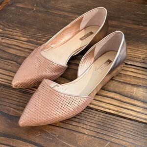 Guess Metallic Rose Gold D’Orsay Pointed Toe Flats